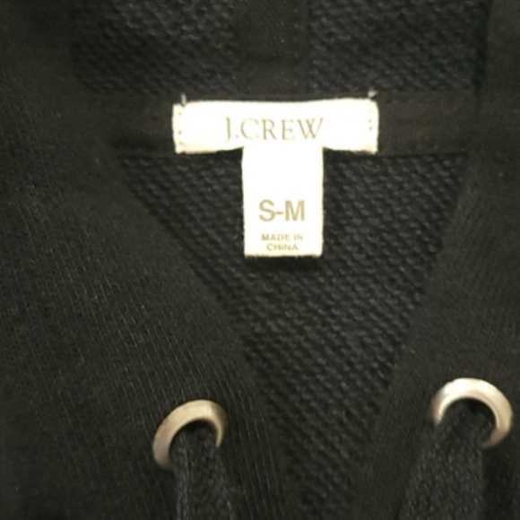 J.Crew Black Womens Hooded Poncho S-M - Picture 2 of 3